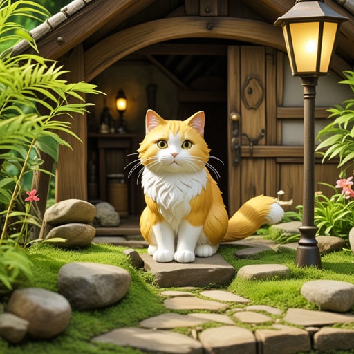 在一个小村庄里,住着一只聪明的猫,名叫胡须。一天,胡须在阁楼上发现了一个隐藏的盒子。她用爪子小心翼翼地抓着盒子,直到它打开,里面露出了一张藏宝图。这张图引导她找到了一个秘密花园,在那里她发现了一尊金鱼雕像。胡须巧妙地使用她的爪子不仅帮助她发现了宝藏,还让她成为了村里的谈资。