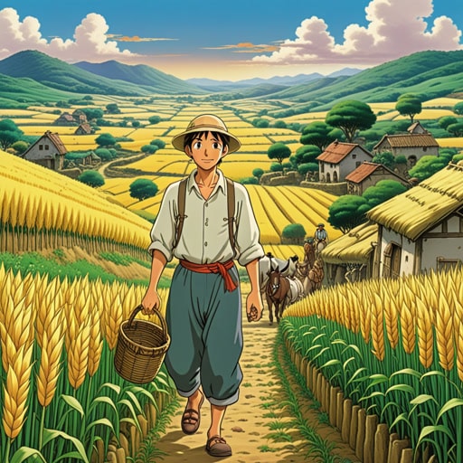 在一个小村庄里,住着一个勤劳的农民,名叫约翰。每天,约翰都会在黎明前起床,不知疲倦地在田里劳作。他的勤奋和对土地的热爱不仅养活了他的家庭,还激励了村里的其他农民更加努力工作。有一年,一场严重的干旱威胁到了庄稼,但约翰的精心管理和迅速行动挽救了收成,确保了村庄的生存。
