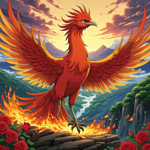很久以前,在一个充满魔法的地方,生活着一只凤凰。这只凤凰以其能从自己的灰烬中重生的能力而闻名。一天,凤凰被一场大火困住。它并没有消亡,而是从灰烬中升起,比以往任何时候都更加充满活力和强大。这种重生的行为激励了所有目睹它的人,教导他们关于凤凰的坚韧和不朽。