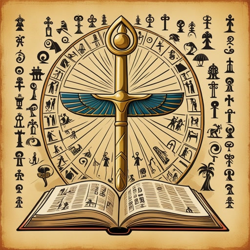 在古代,人们通过象形文字交流。一天,一个名叫安赫的年轻抄写员被指派创造一个新的象形文字来代表‘知识’的概念。他画了一本书,上面有一个睁开的眼睛,象征着通过阅读和观察获取知识。这个新的象形文字很快被采用并在整个王国中使用,帮助传播知识和智慧。