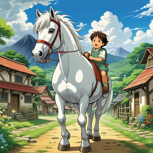 从前在一个小村庄里,有一匹温顺的小马名叫幸运。幸运受到村里所有孩子的喜爱。一天,一场大风暴袭击了村庄,幸运是唯一能帮助将药品送到邻村生病孩子那里的小马。幸运迅速行动,带着药品救了孩子的命。从那天起,幸运不仅是一匹小马,在每个人眼中它成了英雄。
