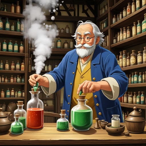 在古代,有一位名叫杰克的化学家,他以其神奇的粉末而闻名。一天,一个神秘人让杰克将一种特殊成分制成粉末。杰克按照提示将粉末混合成药水。结果这药水变成了一种强大的炸药,神秘人用它来保护小镇免受入侵。杰克的粉末不仅有实用价值,还在小镇的安全中发挥了关键作用。