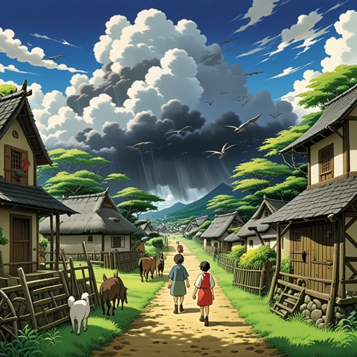 在一个小村庄里,有一位能预知未来事件的智者。一天,他注意到动物的异常行为和乌云的聚集,预示着一场严重的风暴。他警告村民们,他们做好了准备,并安全地度过了风暴。村民们感激他的预感,这救了他们的命。
