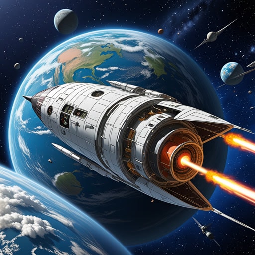 在一个太空旅行普遍的世界里,推进剂是每一艘宇宙飞船的生命线。有一天,开发出了一种新型推进剂,它能使飞船以前所未有的速度推进。这种新型推进剂被称为'HyperDrive',是太空技术的一次突破。它使得行星间的旅行更快,让宇宙对每个人来说都更加触手可及。