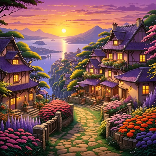 在一个小村庄里,有一位以她略带紫色的花园而闻名的老妇人。每天傍晚,落日的余晖在她的花上投下一种略带紫色的光,使它们看起来像魔法一样。一天,一位年轻的画家来到这个村庄,被花园中略带紫色的色调所启发。他画了一幅美丽的画,捕捉到了略带紫色的花的精髓,后来这幅画变得非常有名。