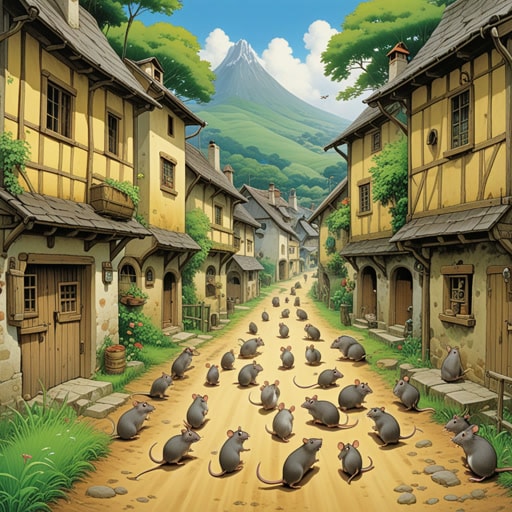 在一个小村庄里,住着一只聪明的老鼠名叫拉蒂。一天,拉蒂无意中听到一群村民计划设置陷阱。意识到危险,拉蒂决定向其他老鼠告发这个计划。老鼠们迅速转移到更安全的地方,避开了陷阱。拉蒂迅速的行动不仅救了自己的命,也救了许多其他老鼠的命。