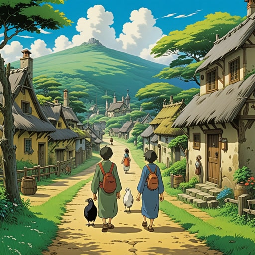 在一个小村庄里,住着一位以乌黑发亮的头发著称的智者。一天,一群强盗来到村庄掠夺。看到这一幕,老人用他的智慧促使村民们保卫家园。通过巧妙的策略,他们成功地赶走了强盗,维护了村庄的和平。