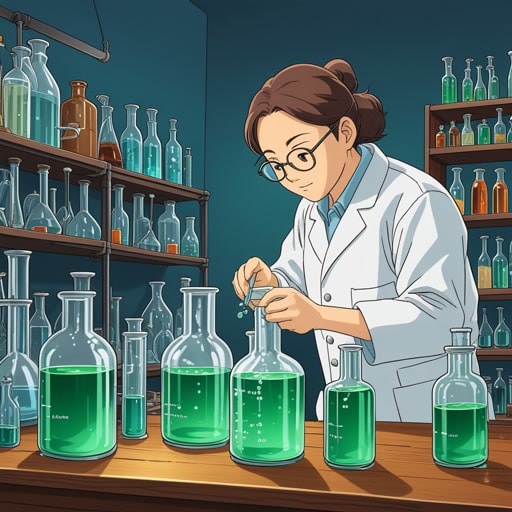 在化学实验室里,一位科学家正试图提纯一种物质。他将物质加热以使其结构重新结晶,这使得物质更加纯净和稳定。这种再结晶过程对他的实验成功至关重要。