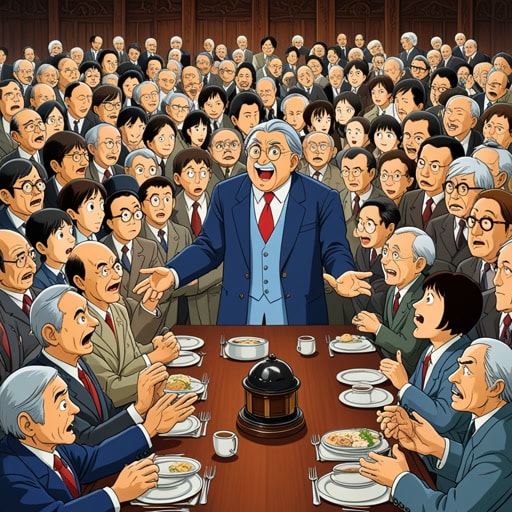 在一个热烈的辩论中,参与者们争论着术语'领导者'的所指对象。每个人心中都有不同的参照物,从历史人物到当前的政治家。辩论非常激烈,每个人都试图说服其他人,他们选择的参照物是最合适的。最终,他们同意使用一个大家都能接受的共同参照物。
