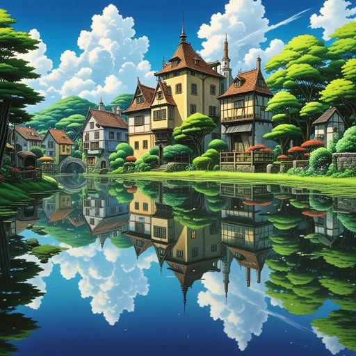 在一个宁静的小镇上,有一个能完美映照天空的沉思池。一天,一位哲学家坐在池边,深思着生命的奥秘。当他凝视着反射面时,他看到的不仅是自己的倒影,还有宇宙的广阔。这一刻的反思让他获得了深刻的洞察。