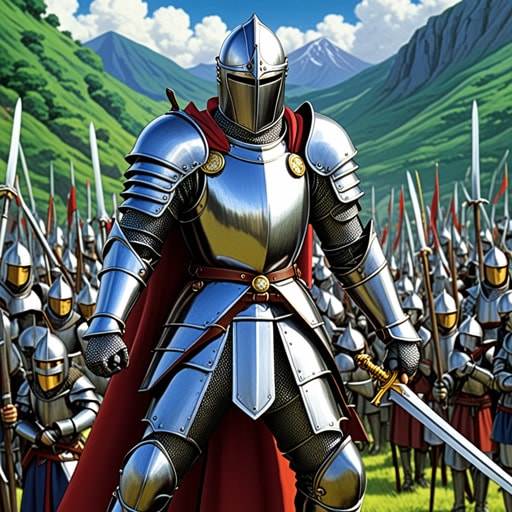 从前,有一个勇敢的骑士名叫兰斯洛特爵士。在他的家人被一个奸诈的领主冤枉后,兰斯洛特爵士发誓要寻求报复。他刻苦训练并聚集了一群忠诚的追随者。一天,他找到了那个领主,并向他发起决斗挑战。凭借他的技巧和决心,兰斯洛特爵士成功地为他的家人报了仇,恢复了他们的名誉。