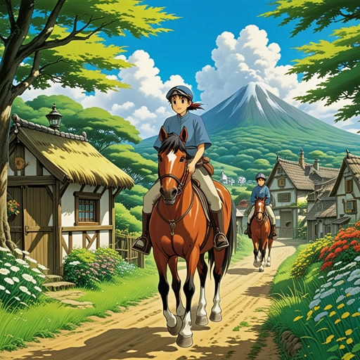在一个小镇上,有一个技术高超的骑手名叫杰克。杰克喜欢骑着他的马穿过乡村。一天,一场突如其来的暴风雨迫使所有骑手寻找避难所。然而,杰克利用他的专业知识引导他的马安全地穿过了暴风雨。他的快速思考和骑马技巧不仅救了他自己,还激励其他骑手提高他们的技能。