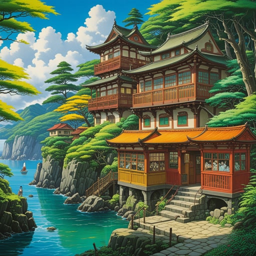 在一个繁忙的艺术画廊中,一幅画以其显著的颜色和精细的细节脱颖而出。参观者被吸引到它面前,讨论其显著特点。艺术家受到自然世界的启发,使用鲜艳的色调创造了一个既真实又梦幻的场景。这幅画,以其显著的元素,成为了展览的亮点。