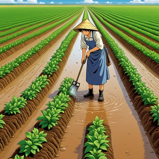 在一个曾经肥沃的土地上,盐渍化的过程开始产生影响。农民们注意到他们的庄稼难以生长,曾经肥沃的土壤变得越来越咸。这促使他们进行调查,发现多年不当的灌溉导致地下水位上升,将盐分带到地表。决心拯救他们的土地,他们开始采取措施防止进一步的盐渍化,并恢复土壤的肥力。