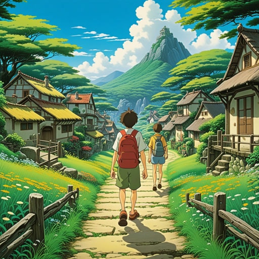 在一个小村庄里,有一位以深刻格言著称的智者。一天,一个年轻人来寻求建议。智者分享了一句格言:‘千里之行,始于足下。’受到这句格言的启发,年轻人开始了一段改变他一生的旅程。