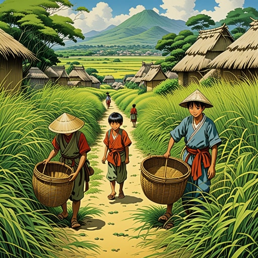 在一个被沼泽环绕的小村庄里,村民们非常依赖苔草来维持生计。他们用苔草编织篮子和垫子。一天,一个名叫杰克的年轻男孩发现了一种颜色独特的稀有苔草。这一发现不仅给村民们带来了欢乐,而且由于这种独特的苔草吸引了远方的游客,也增加了他们的收入。