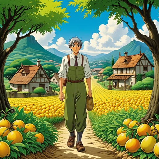 在一个小镇上,住着一个以勤奋著称的年轻人杰克。每天,他都会早起,不知疲倦地在农场工作。他的勤奋和努力最终将贫瘠的土地变成了茂盛的果园。远近的人们都来观看他不懈劳动的成果,杰克成为了坚持和成功的象征。