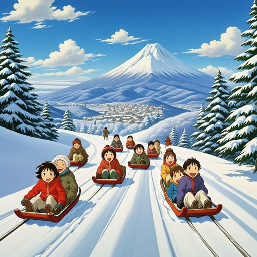 在一个雪覆盖的村庄里,一群孩子热切地准备了一天的滑雪橇。他们轮流在雪山上滑行,笑声和欢呼声此起彼伏。滑雪橇的乐趣让他们更加亲近,创造了将终生难忘的记忆。