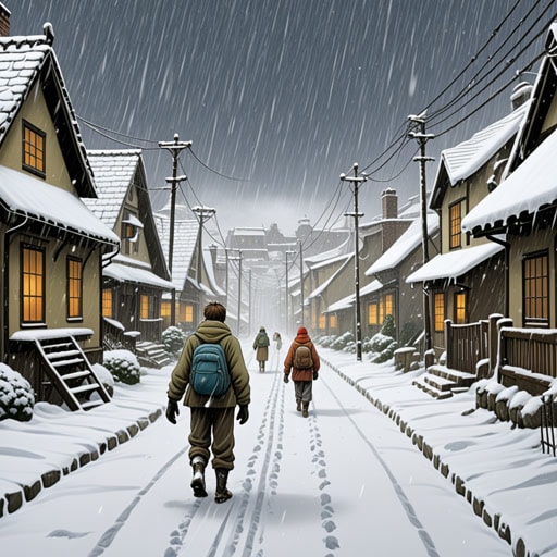 在一个小镇上,一场突如其来的暴风雪袭击了这里,厚厚的雪覆盖了一切。镇上的人们对这样一场猛烈的暴风雪毫无准备,许多人被困。一个勇敢的年轻人杰克决定帮助他的邻居们,他清出了一条穿过雪地的道路。他的行为不仅帮助小镇恢复了正常,也让社区的人们更加团结。
