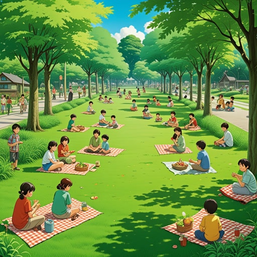在一个小镇上,有一个公园需要翻新。镇上决定铺设新的草皮,使其焕然一新。随着工人们铺开草皮,公园变成了一个郁郁葱葱的绿色空间。孩子们在上面玩耍,家庭在柔软的新草地上享受野餐。草皮不仅美化了公园,还使社区更加紧密。