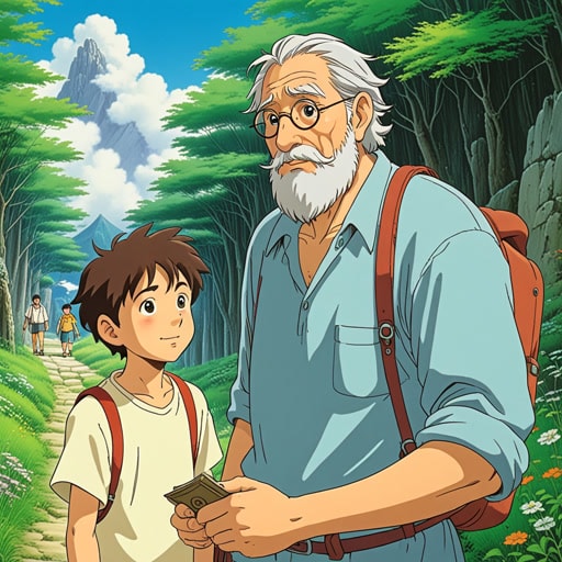从前,有一位智慧的老人,他有一个儿子。这个儿子好奇心强,总是问问题。一天,儿子问:‘父亲,幸福生活的秘诀是什么?’父亲回答:‘要善良,努力工作,永远追求知识。’儿子长大后遵循父亲的建议,成为了社区中受人尊敬的人。