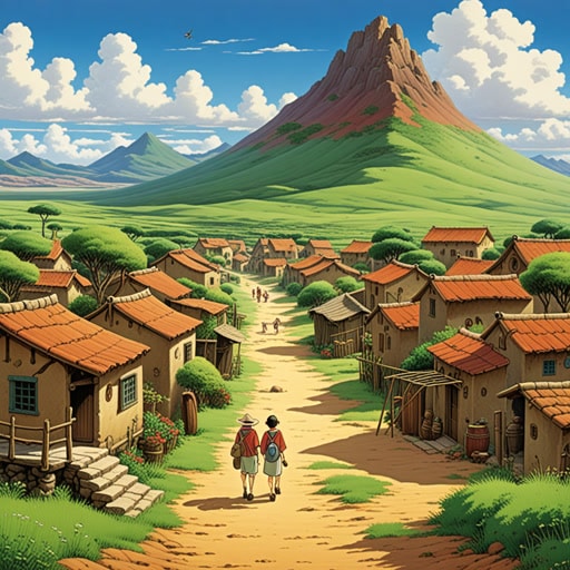 从前,一位旅行者在广阔的沙漠中迷路了。他查看指南针,发现唯一的出路是向西南方向前进。当他向西南旅行时,发现了一个绿洲和一个小村庄。村民们欢迎他,并告诉他关于他们在西南冒险的故事。