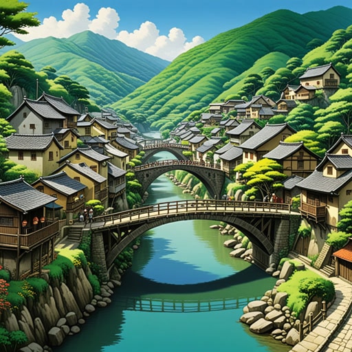 从前,在一个小村庄里,有一座横跨河流的桥,连接着村庄的两部分。这座桥的跨度令人印象深刻,是村民们的骄傲。一天,一个旅行者问这座桥有多长。一个当地人回答说:‘这座桥的跨度是200米,它已经在这里屹立了一个多世纪,跨越了几代人。’