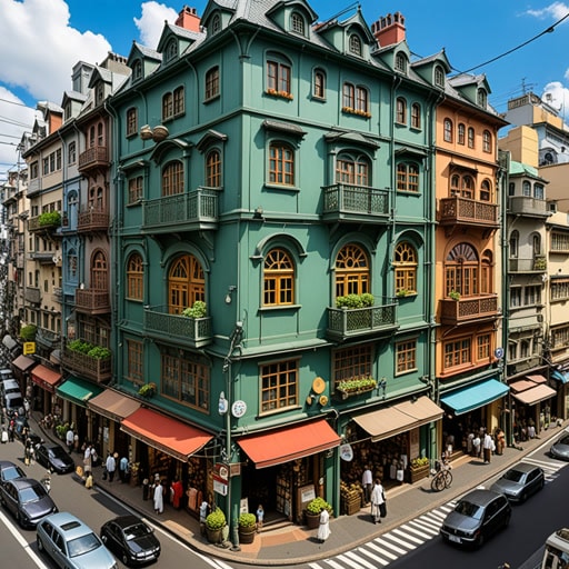在一个高楼林立的城市中,有一座特别引人注目的多层建筑。每一层都有其独特的用途,从底层的繁忙商店到顶层的宁静办公室。一天,一只好奇的猫进入了这座建筑,决定探索每一层,在每一层都发现了新的冒险。