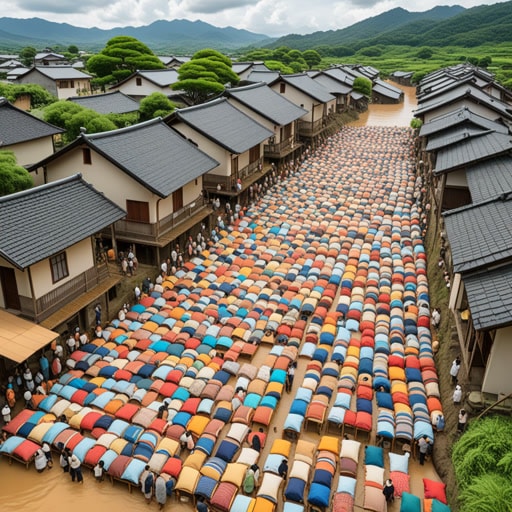 在一个小村庄,一场突如其来的洪水使许多家庭急需援助。一群志愿者迅速到达提供帮助。他们分发了食物、水和毯子,在村民需要的时候给予了救助。由于他们的迅速行动,村民们能够从灾难中恢复过来。