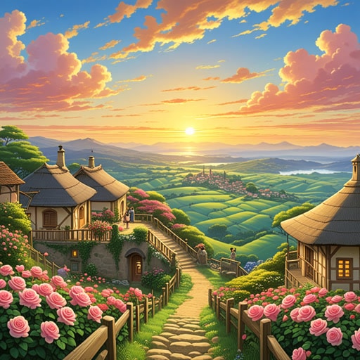 从前,有一个小村庄,每当太阳升起时,村民们都会举行特别的仪式。他们相信太阳的第一缕光线会带来祝福和新开始。一天早晨,当太阳升起时,村民们聚集在山顶上,目睹金色的太阳从地平线升起的壮丽景象,标志着充满希望和可能性的新一天的开始。