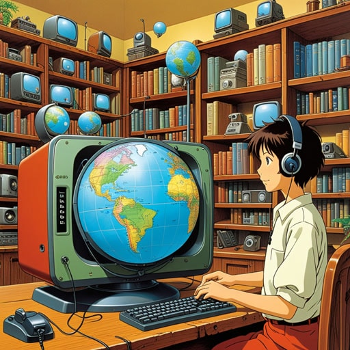 在一个距离成为障碍的世界里,'tele'技术的出现改变了这一切。电话、电视和电信网络连接了远距离的人们,使世界感觉更小。一天,一位年轻的创造者利用前缀'tele'发明了一种新设备,可以即时在全球范围内发送消息,永远改变了通信方式。