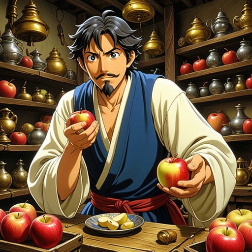 从前,有一个名叫杰克的年轻人,他很容易被闪亮的物品所诱惑。一天,一个神秘的商人用一个金苹果诱惑他,声称这个苹果拥有魔法力量。杰克无法抗拒诱惑,用他所有的财产换取了这个苹果。然而,这个苹果结果是普通的,杰克因此学到了一个关于抵抗诱惑的宝贵教训。