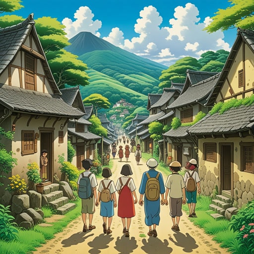 在一个小村庄里,有一个团体的信条是帮助他人。一天,一个陌生人来到村庄寻求帮助。这个团体遵循他们的信条,迅速帮助了这位陌生人,原来他是一位迷路的旅行者。旅行者非常感激,与村民分享了他的财富,展示了他们信条的力量。