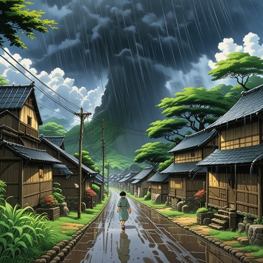 从前,在一个小村庄里,有一个关于强大雷神的传说。每当村庄面临干旱时,村民们就会祈祷下雨。一天,天空变暗,雷声隆隆。村民们相信这是雷神回应了他们的祈祷。随着雷声持续,大雨开始倾盆而下,拯救了他们的庄稼。