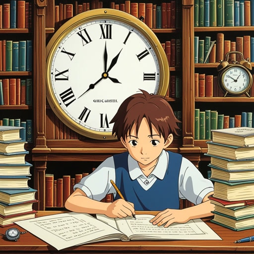 从前,在一家安静的图书馆里,一个名叫亚历克斯的学生正在为他的考试学习。他仔细阅读每个问题,并在正确答案旁边打勾。每当他打勾时,笔在纸上的声音就像家里滴答作响的钟声一样轻柔。这个滴答声帮助他保持专注,并准时完成了考试。