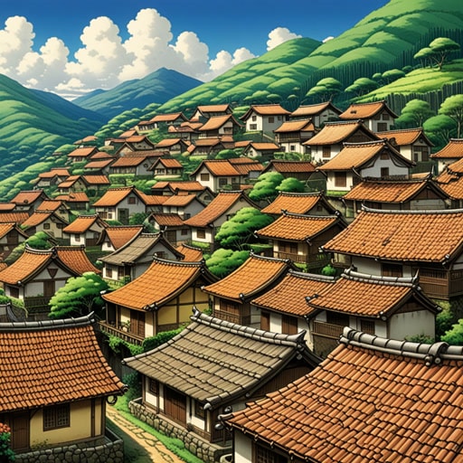 在一个小村庄里,有一座房子拥有美丽的瓦片屋顶。这些瓦片不仅仅是普通的瓦片;它们是手工绘制的,上面有村庄的各种场景。一天,一场暴风雨袭击了村庄,许多房子失去了屋顶。但是那座有瓦片屋顶的房子却完好无损。村民们意识到了瓦片的坚固和美丽,很快,每个人都想用类似的设计来铺瓦他们的屋顶。