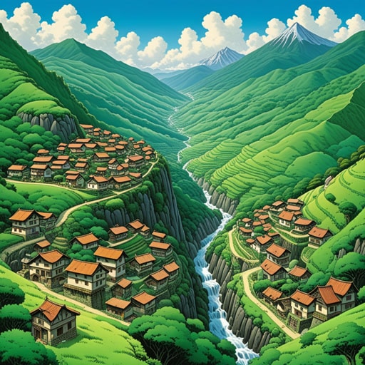 在群山的心脏地带,有一个以其地形复杂性而闻名的村庄。村民们严重依赖地形图来穿越崎岖的地形。一天,一位名叫亚历克斯的年轻探险家到达,渴望了解地形的复杂性。在本地向导的帮助下,亚历克斯学会了阅读地形图,并成功探索了隐藏的山谷和山峰,欣赏地形多样性的美丽。