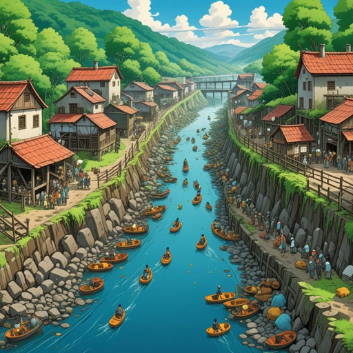 在一个小村庄里,有一条河流贯穿其中。一天,上游的一家工厂向河里排放了有毒化学品。村民们注意到河水变得有毒,开始影响他们的健康和环境。他们迅速组织了一场抗议,要求工厂停止污染。由于他们的迅速行动,工厂被迫清理有毒的混乱并恢复河流的自然状态。
