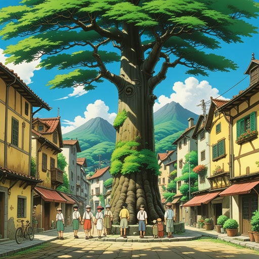 在一个小镇上,住着一位经常思考生命短暂的老者。一天,他决定种一棵树,象征着在短暂中寻求连续性。随着树的成长,镇上的人们也开始意识到自己生命的无常,以及珍惜每一刻的重要性。