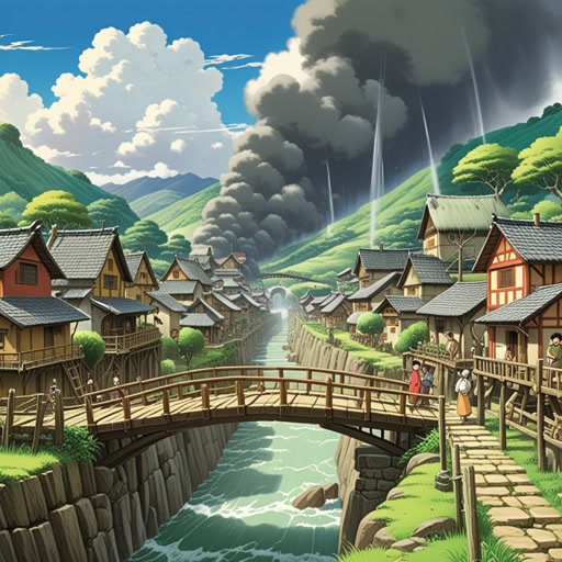 在一个小村庄里,有一座横梁坚固的桥。一天,一场大风暴袭击了村庄,但桥的横向结构坚固,防止了一场灾难。村民们对这种横向设计感激不尽,因为它保护了他们的家园。