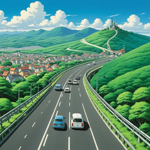 从前,一位旅行者正前往一个遥远的城市。当他接近一条主要道路时,他注意到一个写着'前方收费公路'的标志。他知道这意味着一条收费道路,他必须支付费用才能继续他的旅程。当他沿着收费公路行驶时,他对平滑的路面和高效的交通流感到惊讶,意识到尽管需要付费,但它提供了便利。