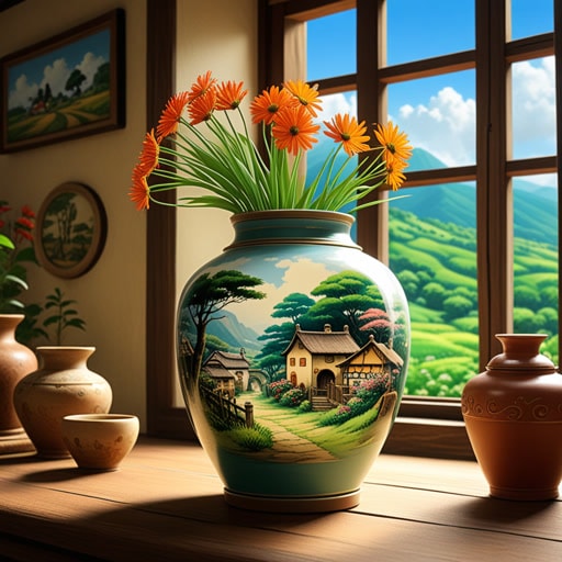 从前,在一个小村庄里有一个美丽的花瓶。这个花瓶不仅仅是一个普通的花瓶;据说它会给拥有它的人带来好运。一天,一个旅行者路过这个村庄,看到了这个花瓶,立刻被它的美丽所吸引。他决定买下它,并带着它继续他的旅程。在旅途中,他注意到无论他走到哪里,好事似乎都会发生。人们更加友好,他在各种尝试中都取得了成功。他意识到,这个花瓶确实是一个幸运符。