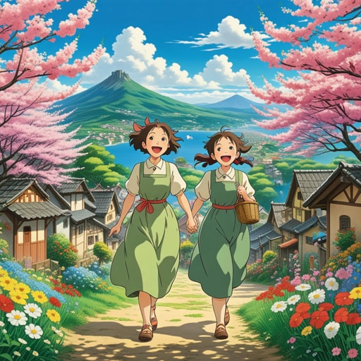 在春天,这个小村庄充满了盛开花朵的香气。村民们通过一个节日来庆祝春天的到来,他们在春天的天空下跳舞和唱歌。春风带着欢笑和喜悦吹遍整个村庄,让每个人都感到生机勃勃和充满希望。
