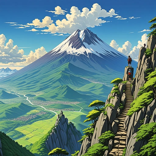 从前,在一个多山的地区,有一条通往最高峰顶点的挑战性徒步路线。当登山者到达顶点时,他们被令人叹为观止的景色和成就感所奖励。顶点象征着他们旅程的顶峰,是一个胜利和反思的时刻。