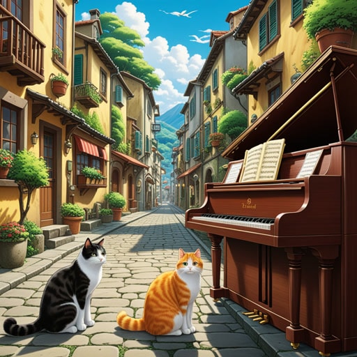 在一个小镇上,一只猫弹钢琴的视频一夜之间变得非常流行。这个视频如此受欢迎,以至于促使当地企业推出了一系列以猫为主题的产品,这些产品也迅速传播开来。这个病毒视频和产品的成功给小镇带来了繁荣。