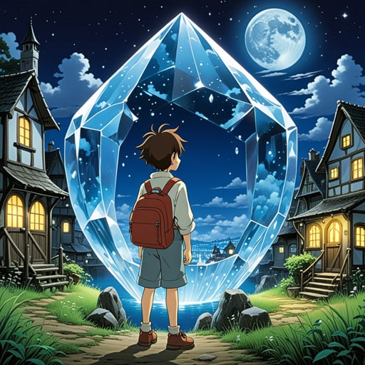 在一个小镇上,有一个神秘的物体只在夜晚可见。镇上的人们对它的突然出现和消失感到着迷。一天晚上,一个好奇的男孩杰克决定去调查。他发现这个物体是一种罕见的在月光下发光的晶体。杰克的发现让晶体对所有人可见,并成为了小镇独特美丽的象征。