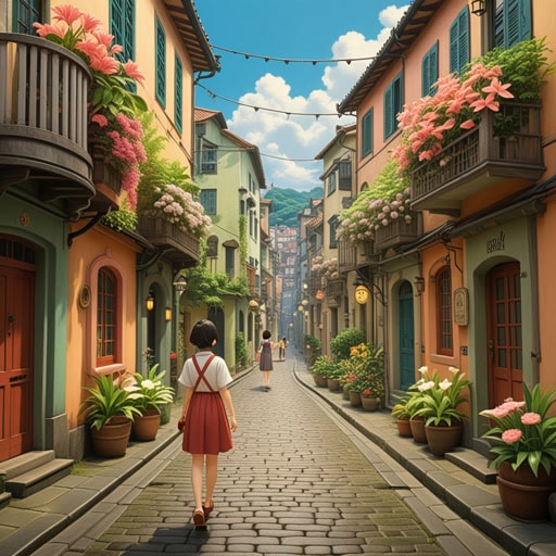 在一个小镇上,住着一个活泼的女孩名叫莉莉。她活泼的个性和笑声让街道充满了欢乐。一天,一个忧郁的访客来到镇上,但莉莉的活泼精神很快照亮了他的心情。受到莉莉活力的启发,访客决定留下来,为小镇带来更多的生机。