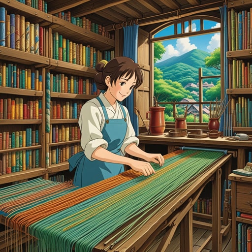 在一个小村庄里,有一位老织工名叫玛莎。她以其复杂的纬线图案而闻名,使得她的织物独一无二。一天,一位年轻的学徒问她关于她美丽纬线的秘密。玛莎微笑着向他展示了她如何精心挑选和排列纬线以创造所需的效果。学徒了解到,纬线不仅仅是线,而是织物的灵魂。