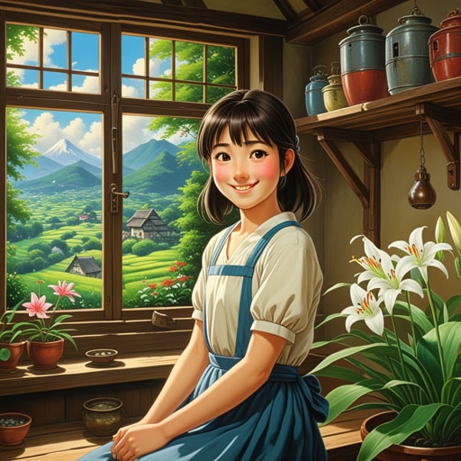 在一个小村庄里,住着一个名叫莉莉的女孩,她以其迷人的魅力而闻名。她的微笑如此迷人,能照亮最黑暗的房间。一天,一位著名的艺术家访问了这个村庄,并被莉莉迷人的外表所吸引。他画了她的肖像,后来这幅画因其捕捉到了纯粹的喜悦和美丽的本质而闻名。莉莉迷人的天性不仅给周围的人带来了快乐,也在艺术界留下了持久的印象。