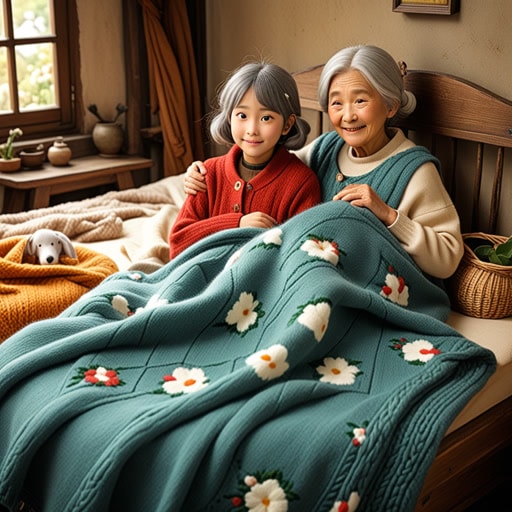 在一个小村庄里,冬天总是严寒。村民们非常依赖羊毛衣物来保暖。有一年,一个名叫莉莉的年轻女孩决定为她的祖母织一条羊毛毯子。毯子柔软而温暖,在寒冷的夜晚给她的祖母带来了极大的舒适。这个善举不仅温暖了她祖母的心,也激励了其他村民为他们的亲人制作羊毛制品。